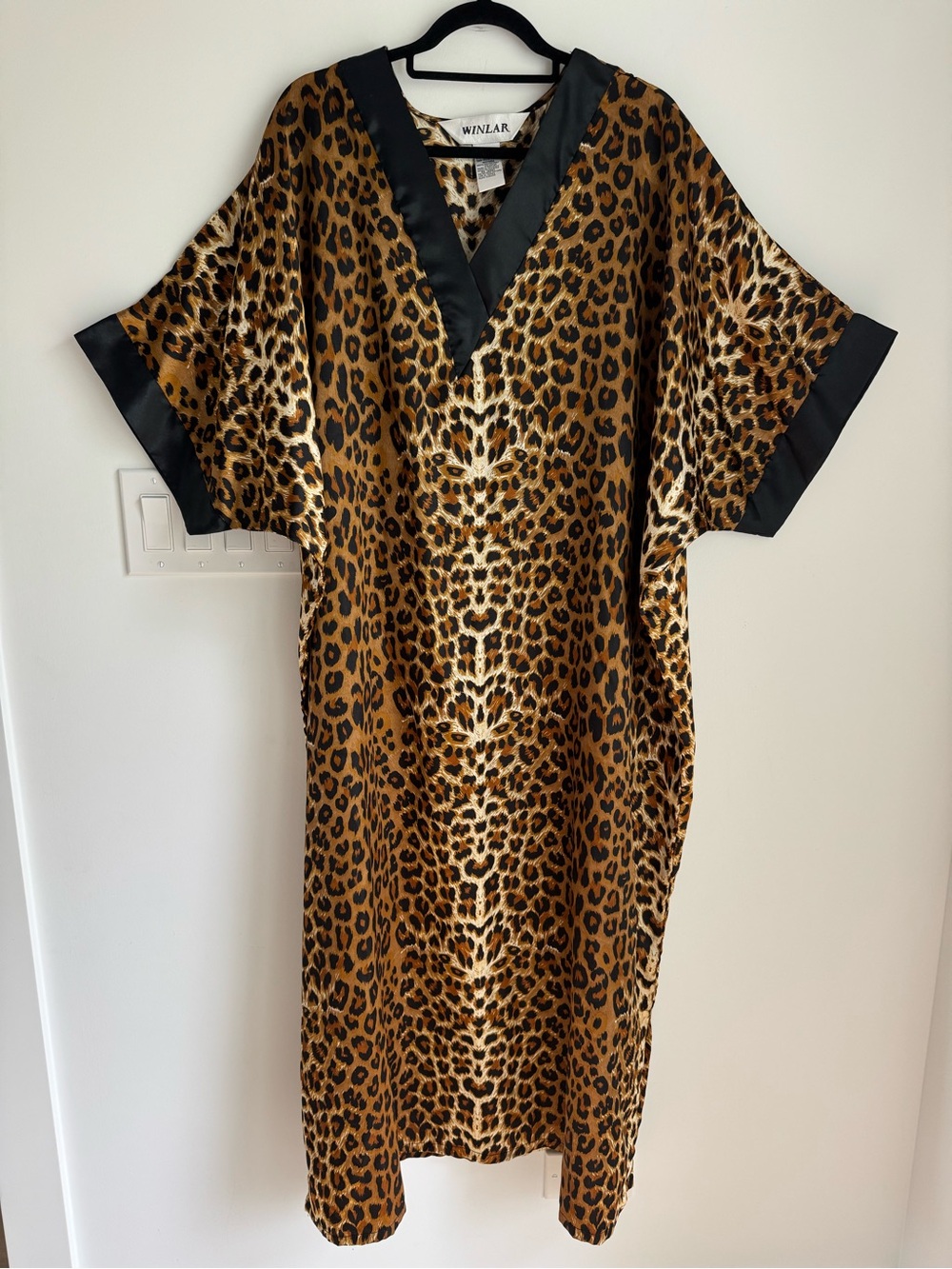 Winlar Long Cheetah Print Women's  Kaftan One Size Fits All
